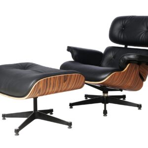 Charles Eames Lounge Chair And Ottoman Replica – Black – Light Wood Rose wood – Elephant Base