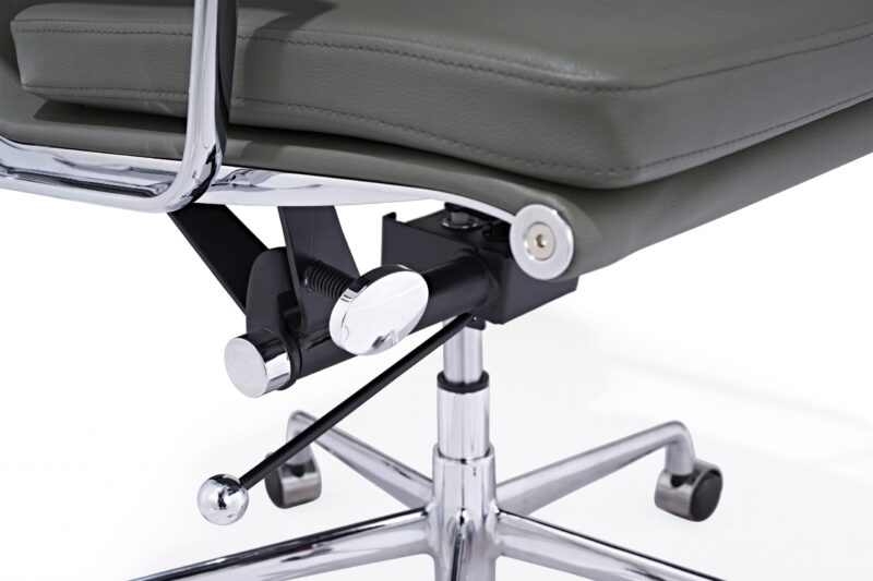 Eames office chair EA 217 Dark Grey Leather – Replica – Soft pad Low back - Image 4