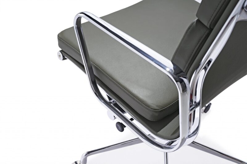 Eames office chair EA 217 Dark Grey Leather – Replica – Soft pad Low back - Image 6