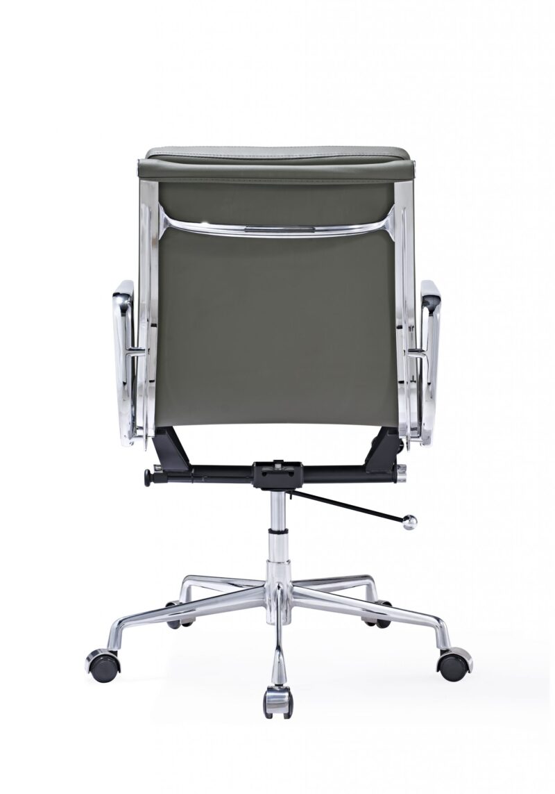 Eames office chair EA 217 Dark Grey Leather – Replica – Soft pad Low back - Image 8