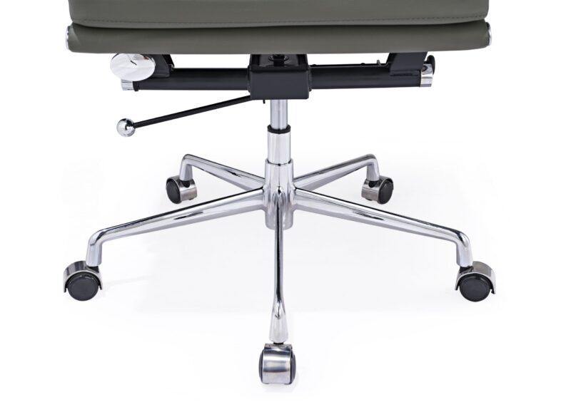 Eames office chair EA 217 Dark Grey Leather – Replica – Soft pad Low back - Image 7