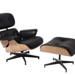 Classic Charles Eames Lounge Chair And Ottoman Replica Black Leather – Ash Wood
