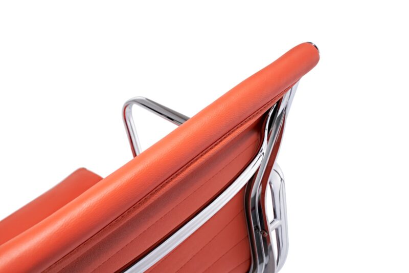 Eames EA 117 Orange Leather Office Chair – Ribbed Low Back Replica - Image 5