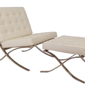 Premium Barcelona Chair Cream Set – Mies Van Der Rohe Replica