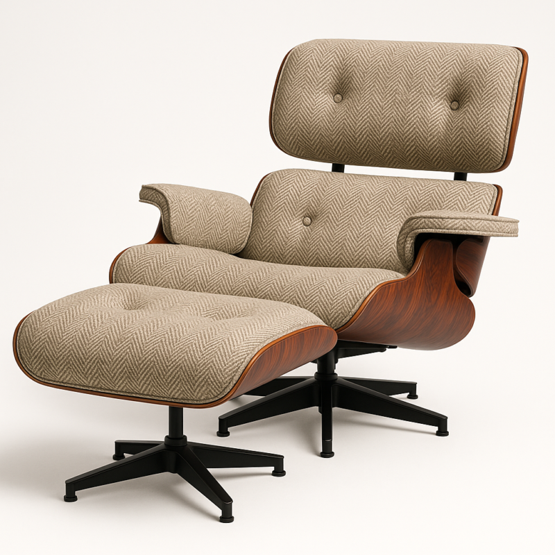 Eames Replica Lounge Chair and Ottoman – A+ Premium Taller Edition in ChevronWeave Finish - Image 5