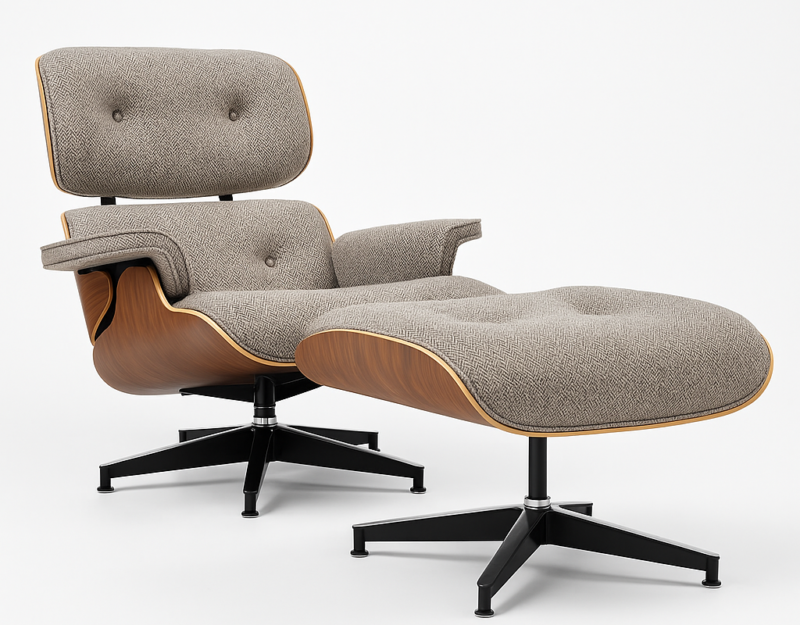 Eames Replica Lounge Chair and Ottoman – A+ Premium Taller Edition in ChevronWeave Finish - Image 4