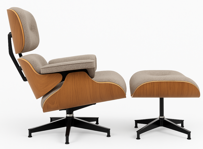 Eames Replica Lounge Chair and Ottoman – A+ Premium Taller Edition in ChevronWeave Finish - Image 2